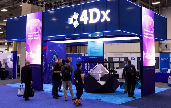 a rented 3D holographic display Dreamoc Diamond at expo 