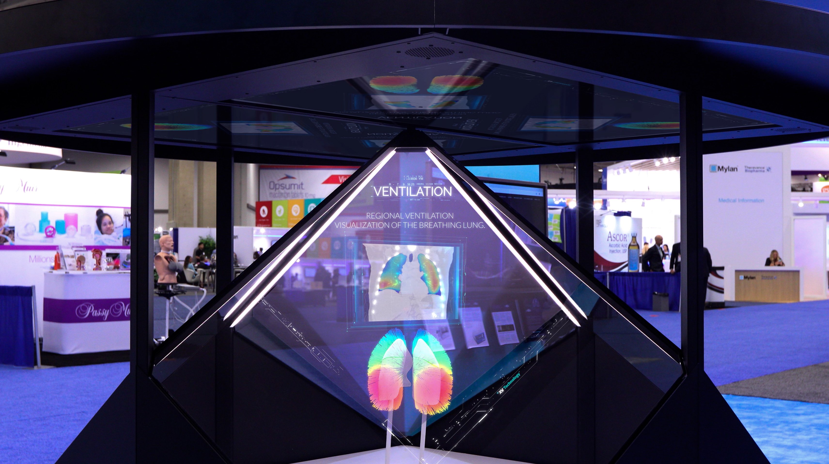 Dreamoc Diamond 3D holographic display at expo in USA